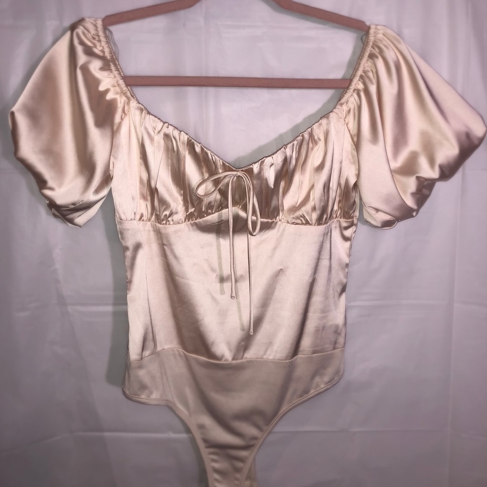 Satin baby pink bodysuit